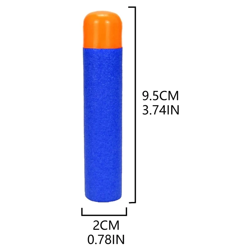 Recharge de jeu de tir pour enfants, Pack de balles de fléchettes, 9.5cm x 1.9cm, Compatible avec Nerf n-strike, Mega Blaster, Mastodon, twinstax, jouets