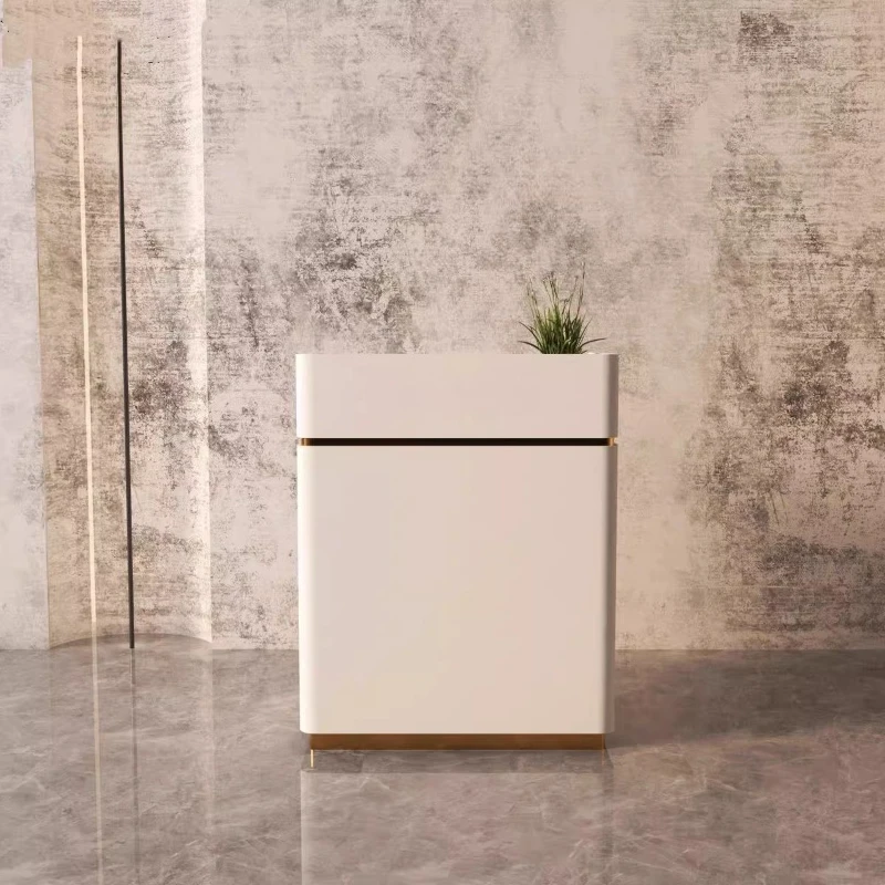 

Business Table Reception Desk Supermarket Cashier Counter Reception Desk Standing Guidance Theke Rezeption Industrial Furniture