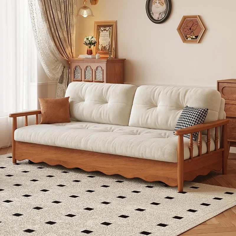 Bed dual-purpose household small apartment living room medieval can accommodate double
