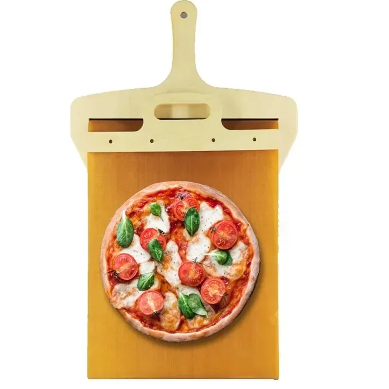 Pizza Paddle Sliding Pizza Oven Turning Peel with Hang Hole Durable Peel Lightweight Pizza Turner for Restaurants Grill