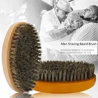 Fur Boar Bristle Beard Brush Wave Hair Brush Shaving Brush Barber Comb Men Mustache Styling Combs Professional Barber Accessory