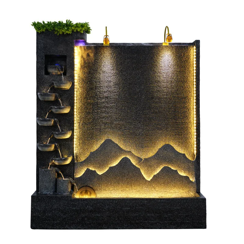 

Creative water curtain wall, flowing water wall screen, rockery, flowing water fountain, landscaping decoration