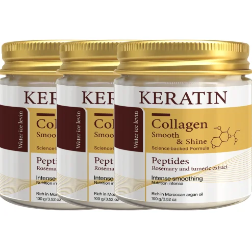 Keratin-Kollagen-Haarmaske mit Peptiden & Rosmarin - Intensive Glättung & Glanz für Alle Haartypen - Tiefenpflege-Behandlung