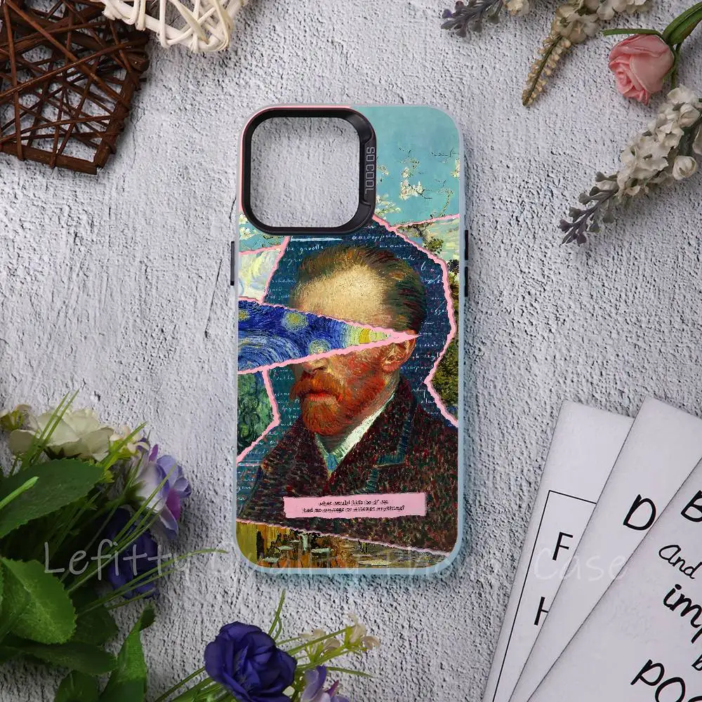 

Van Gogh Fashion Retro Phone Case For IPhone 17 16 15 14 13 12 11 Plus Pro Max Multicolor Aurora Laser Shockproof Funda Cover
