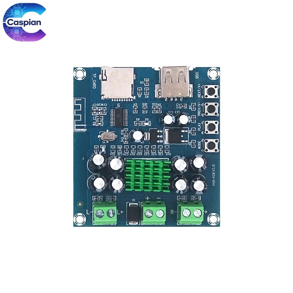 10Pcs XH-M422 Bluetooth Amplifier Board TPA3116D2 2x50W Dual Channel Digital Audio Amp DC 12V-24V