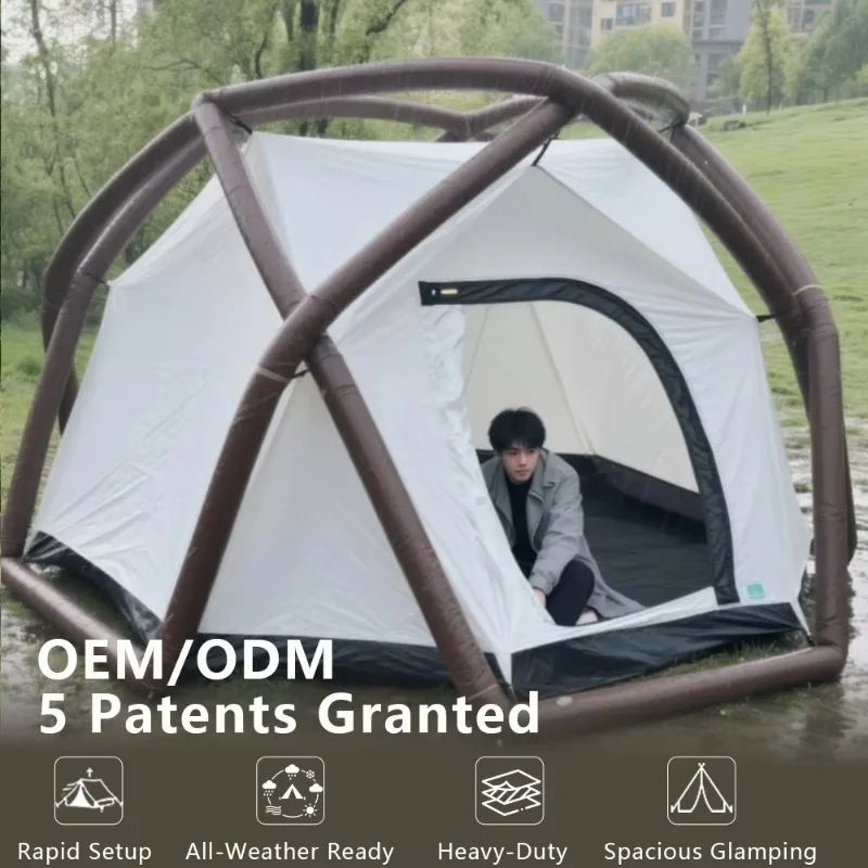 Premium Camping Tent Customized Design Double-Decker Mosquito Proof Luxury Quick Open Airtight Inflatable Tent