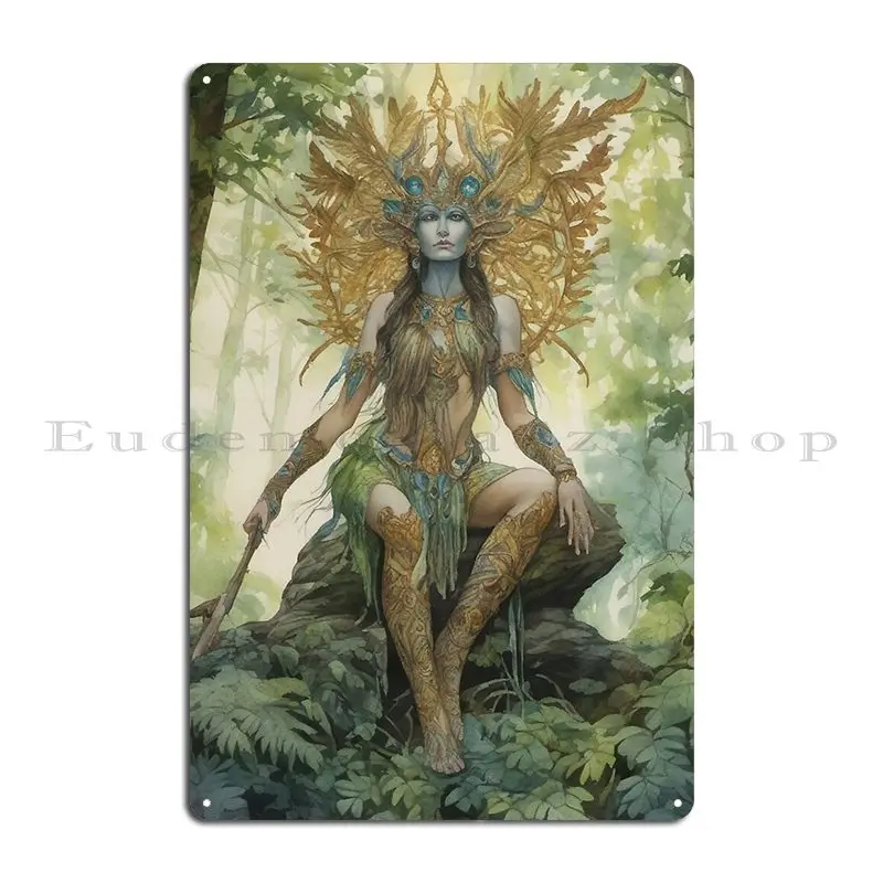 Female Mystical Forest Guardian Awakening Metal Sign Classic Cave Printing Kitchen Create Tin Sign Poster