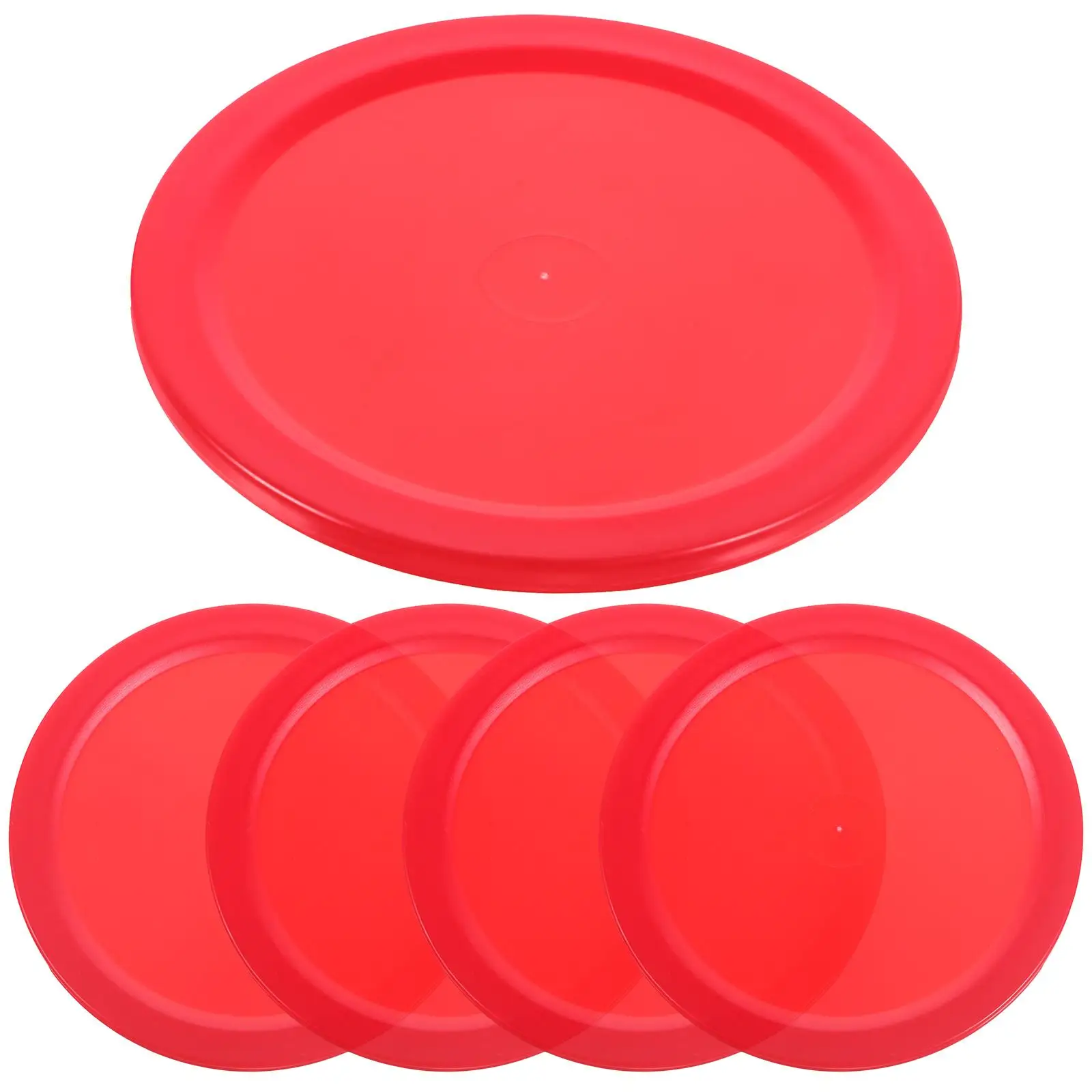 

10 Red 64mm Ice Hockey Pucks Plastic Game Table Accessories Replacement Round Air Hockey Piece Mini Entertainment
