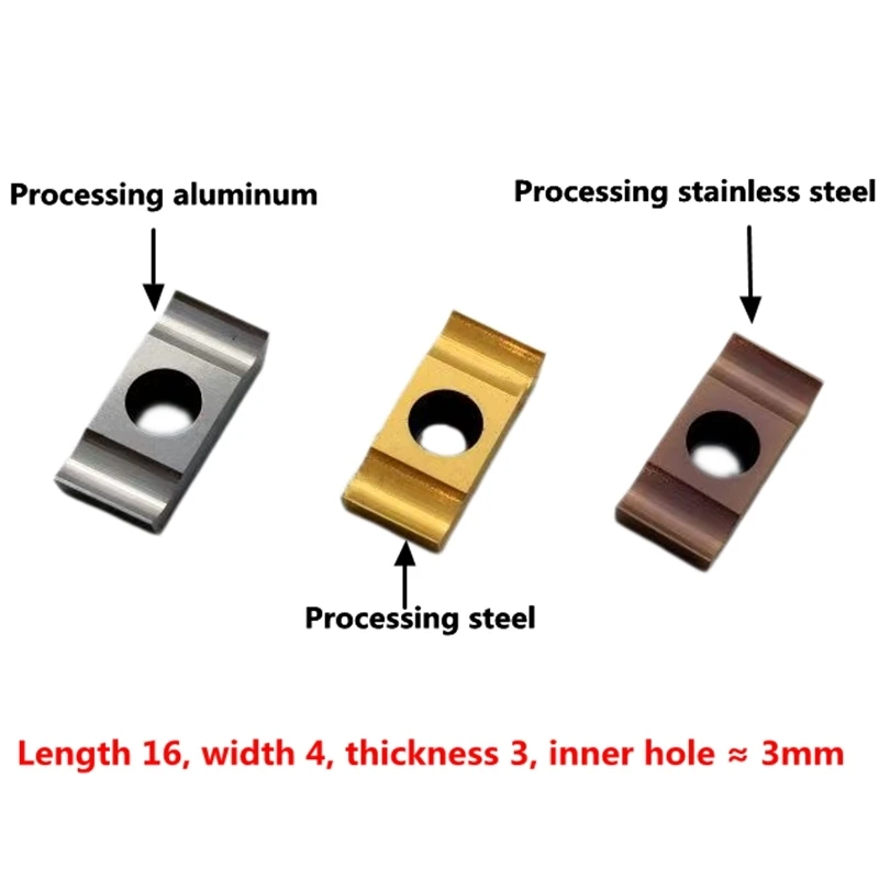 

10Pcs Flat head machine double head insert Steel/stainless steel processing 14*6*3 flat mouth inserts chamfering machine inserts