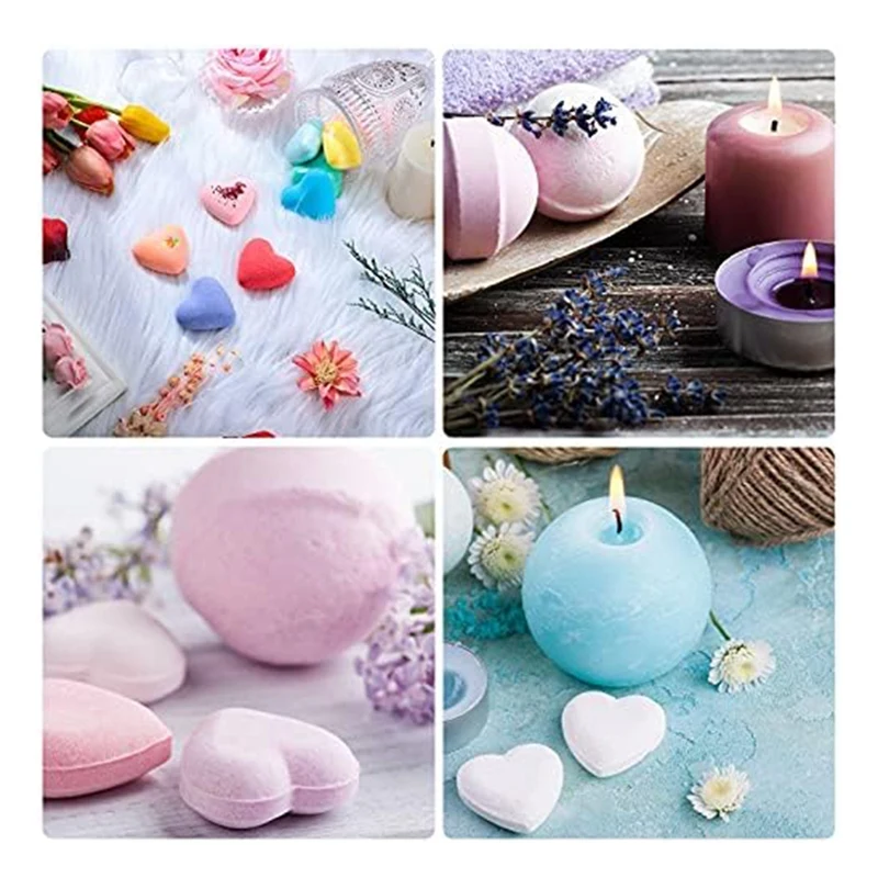 12 Pcs 6 Shapes Bath-Bomb Making Mould For Crafts DIY For Handmade Soaps Candle Cake Baking