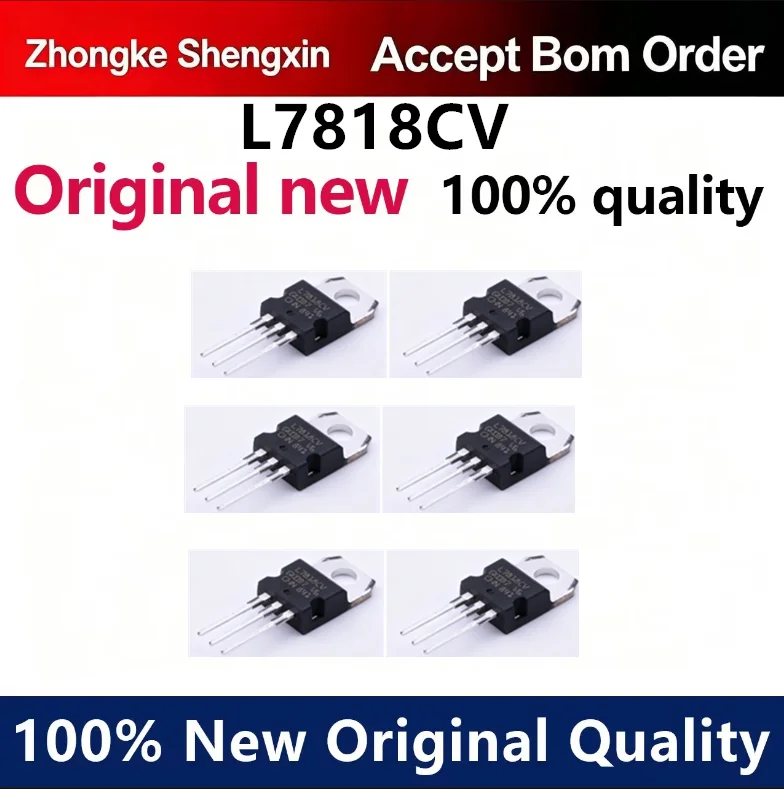(5pcs)Three terminal voltage regulator L7818CV, brand new, original imported