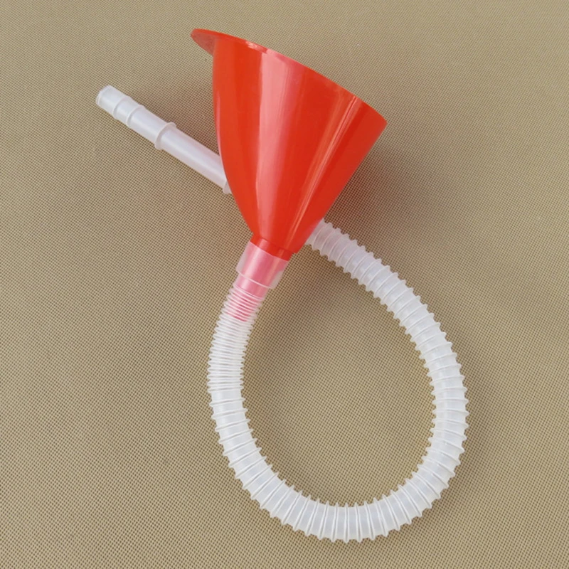 New Red Car Long Stem Funnel  Oil Fuel Filling Tools Anti-splash Funnel Motorcycle Refueling Tools Auto Accessories