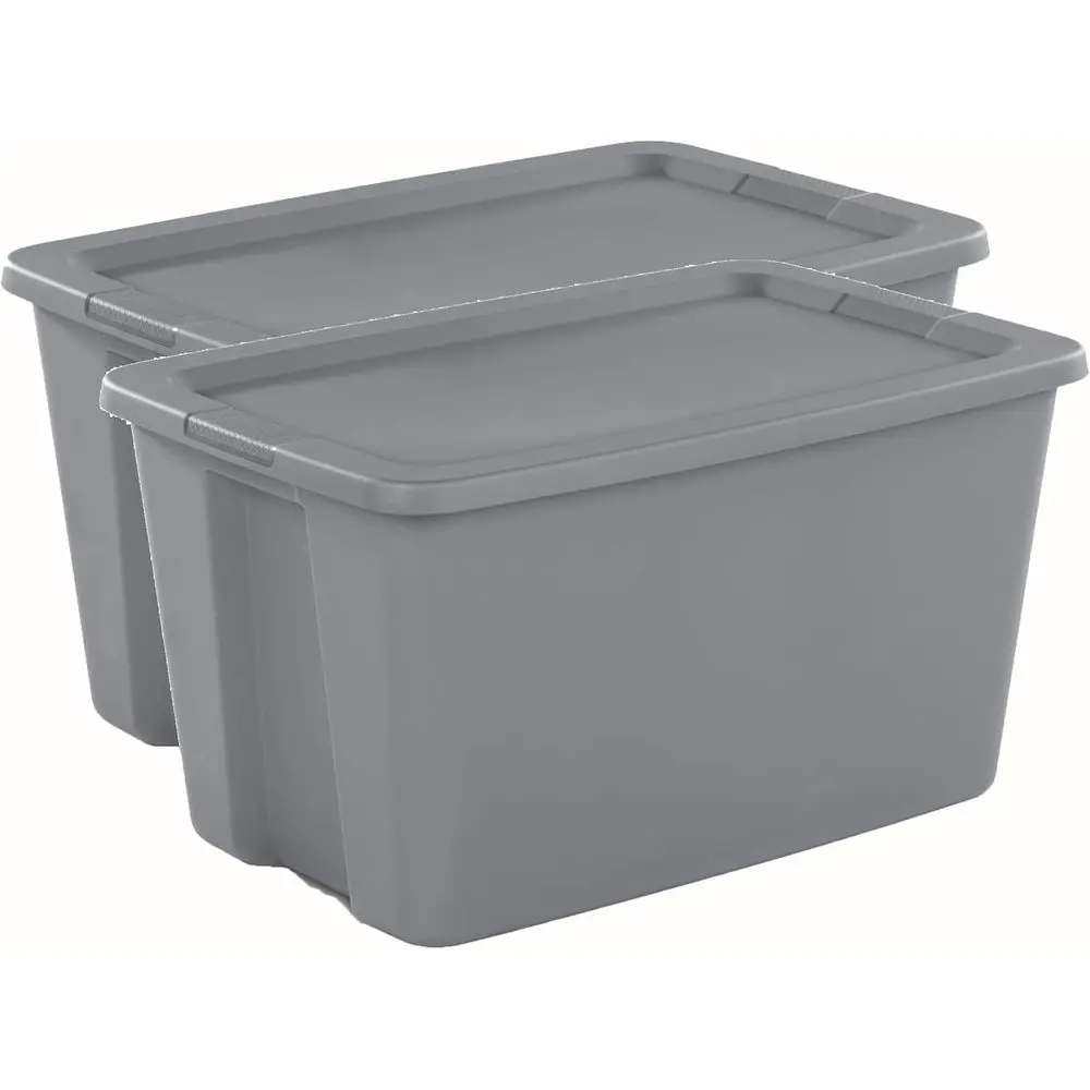 

Набор из 2-х прочных складных контейнеров для хранения объемом 30 галлонов с крышками для дома, гаража и использования на улице