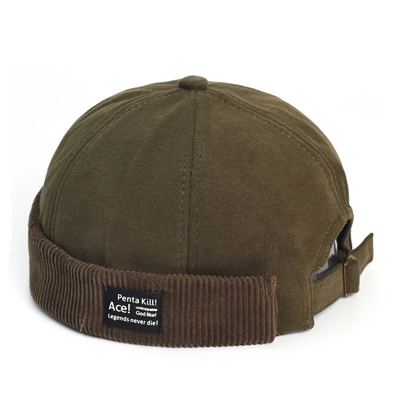 Y2K Vintage Beanie Mütze ohne Visier Docker Brimless Hüte Retro Dome Cord für Männer Frauen Hip Hop Streetwear Winter Herbst Cap – Detail 7