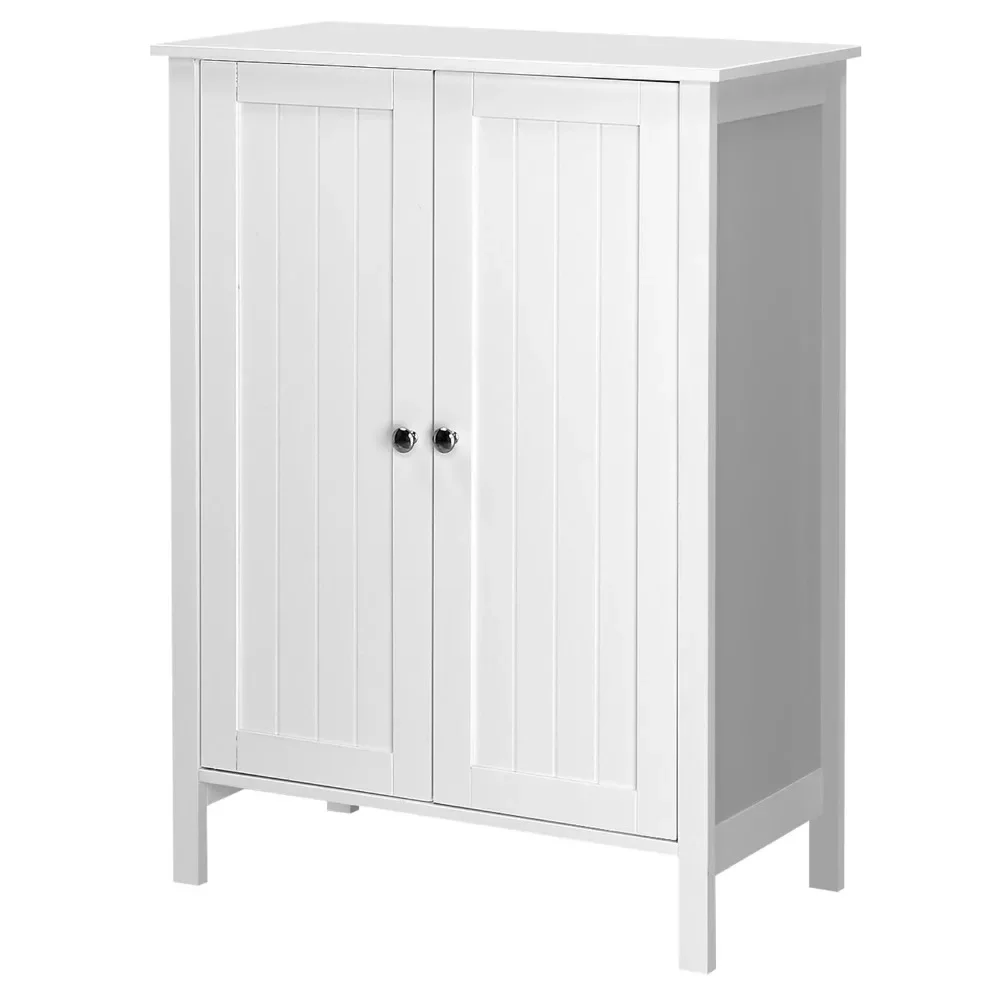 

Bathroom Floor Cabinet Storage with 2 Doors and Adjustable Shelves, White Finish23.62 x 11.81 x 31.50