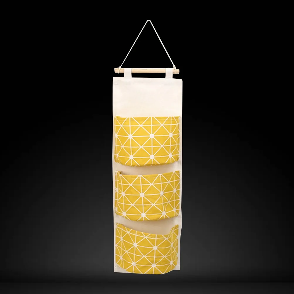 

Hanging Storage Bag Multi-storey Pouch Home Organizer Waterproof Yellow Wall Door Linen Space Saver Storage Solution