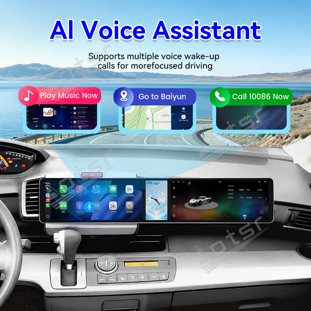 Android 15 Dual 12.3”Triple Screen  For Honda Freed 2008-2013 Carplay  Gps Navigation Car Radio HD Touch Screen Stereo Auto
