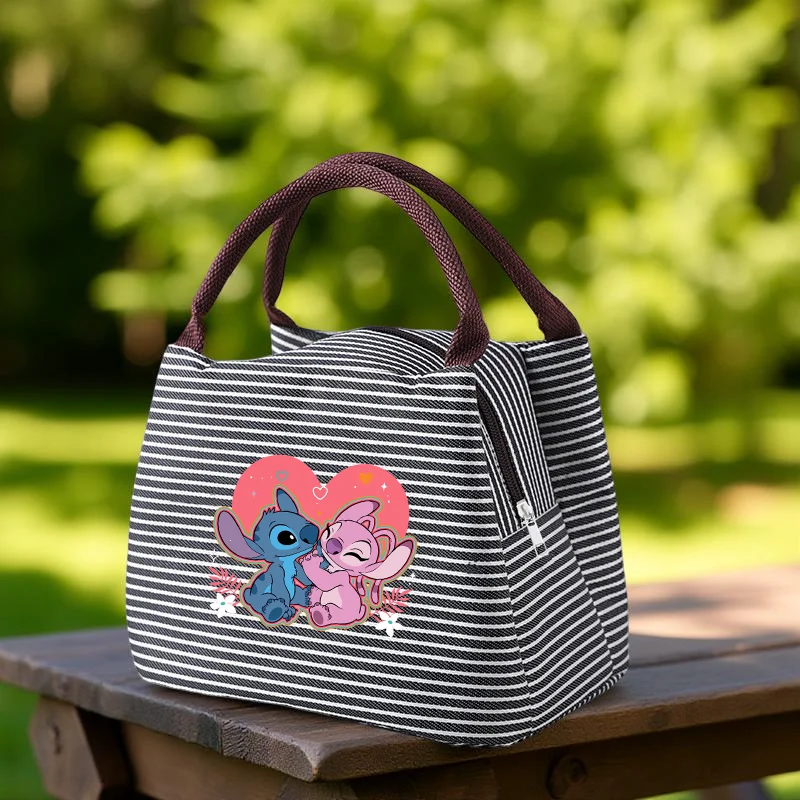 Bolsa de almuerzo con aislamiento Stitch, bolsa térmica para el almuerzo con asas, a prueba de fugas y lavable, diseño de personajes vibrantes para la escuela, picnic