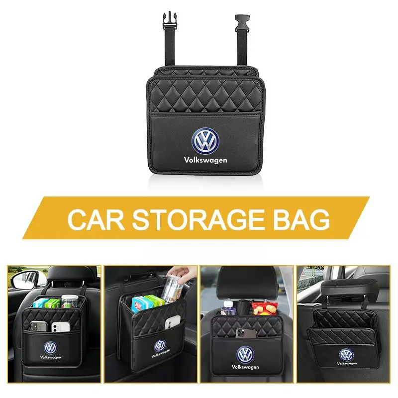 Car Seat Back Organizer Multi-Pocket Snack Mobile Phone Storage Bag For Volkswagen VW Jetta MK5 MK6 Golf-4 5 6 7 Passat 3B7 601