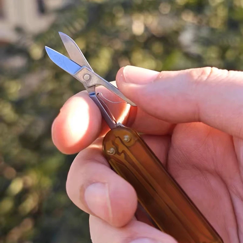 Easy PEI Handle New 58mm Multi-functional DIY Small Scissors Folding Knife Keychain Open Box Express Knife Outdoor EDC Tool