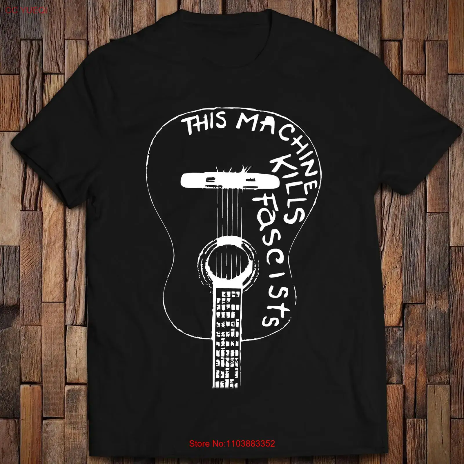 Esta máquina mata a los fascistas en la guitarra de Woody Guthrie, camiseta Will Geer Dust Bowl
