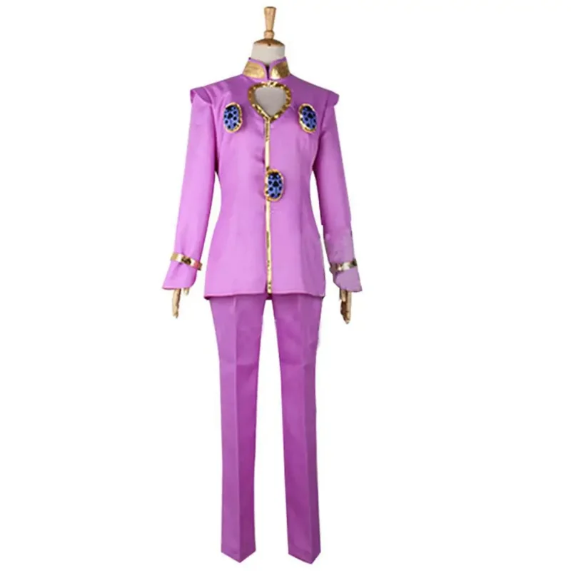 2024 Golden Wind Giorno Giovanna Cosplay Costume Pink Suit Halloween Carnival Costumes Customizable