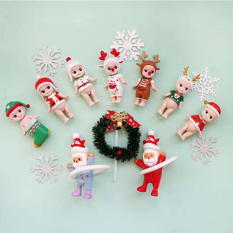 

Christmas Cake Decorating Figure Figurines Cake Angel Figure Topper Figurine Cake Decorations PVC Elk Figures Toys Gifts