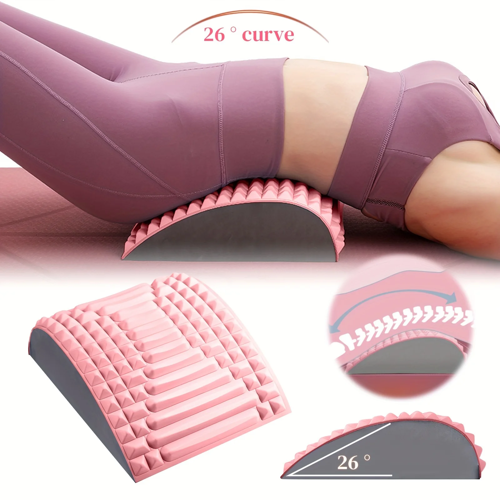 

Neck, back, waist massage, stretching and soothing device (cherry blossom powder AB pad solid color)