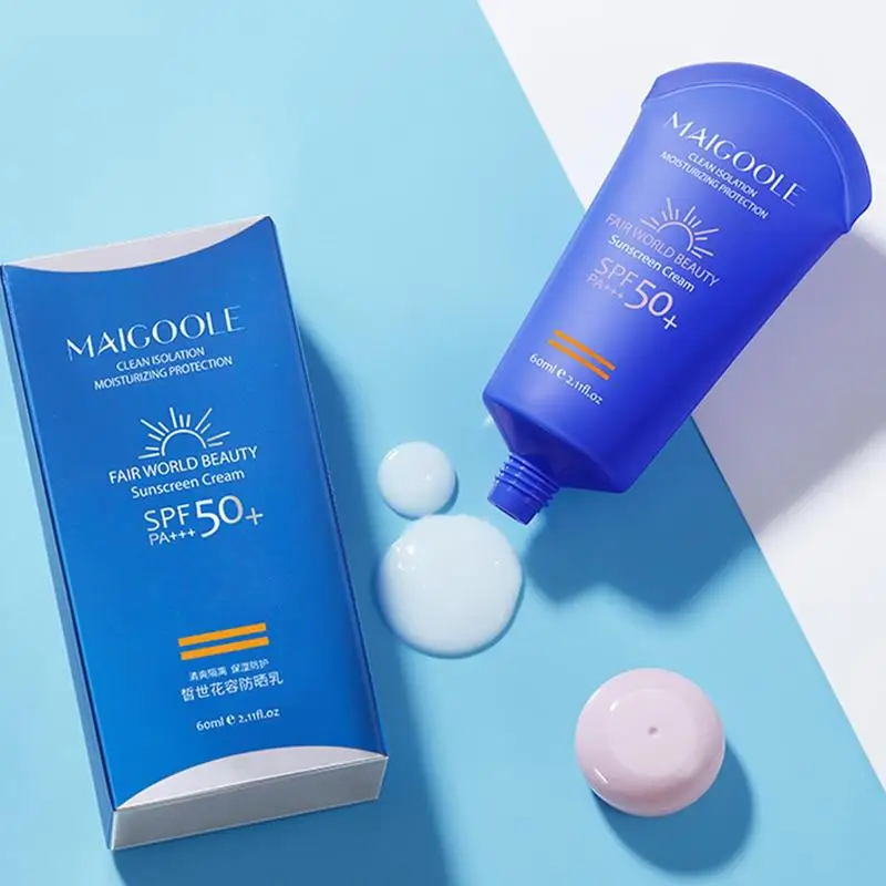 ครีมกันแดดใบหน้าครีมกันแดดใบหน้า SPF 50สำหรับการดูแลผิวหน้าอุปกรณ์สำคัญสำหรับฤดูร้อนกันเหงื่อหน้าจอบังแดดสำหรับแบกเป้การตั้งแคมป์