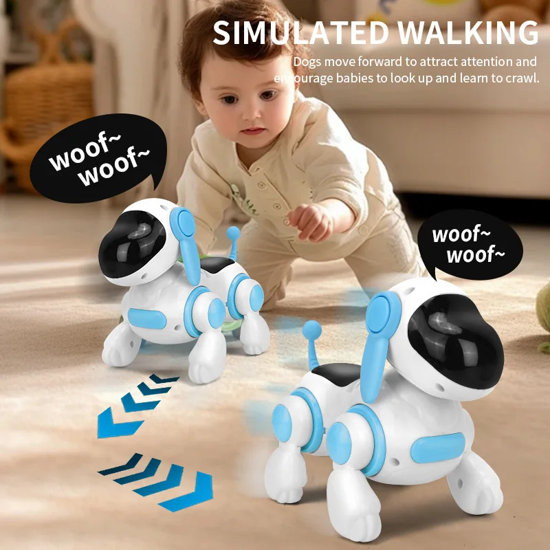 Robot elettronico per cani Robot per cani Stunt Walking Dancing Toy Smart Touch Telecomando Animale domestico elettrico per giocattolo puzzle per bambini