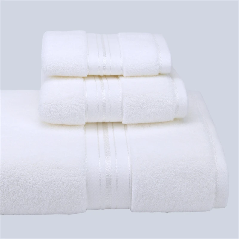 Large Bath Towel Set for Adults and Children, Face and Hand, 100 Cotton, 70*140 cm, 35*75 cm, 3 Pieces