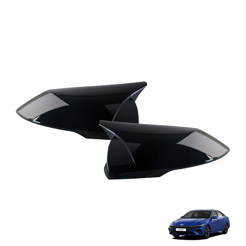 For Hyundai Elantra CN7 N Line Car Rearview Mirror Cover Door Side Decoration Black Rear View Mirror Shell Cap Trim