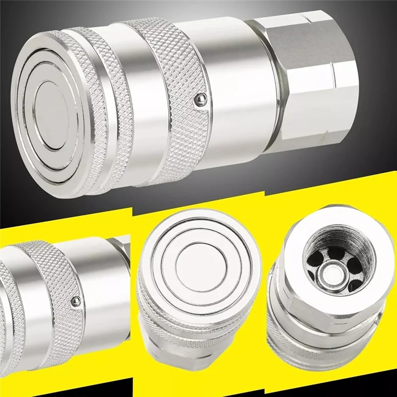 AB43-1Sets Hydraulic Quick Connect Couplers 1/2Inch SAE Flat Face For Skid Steer Bobcat