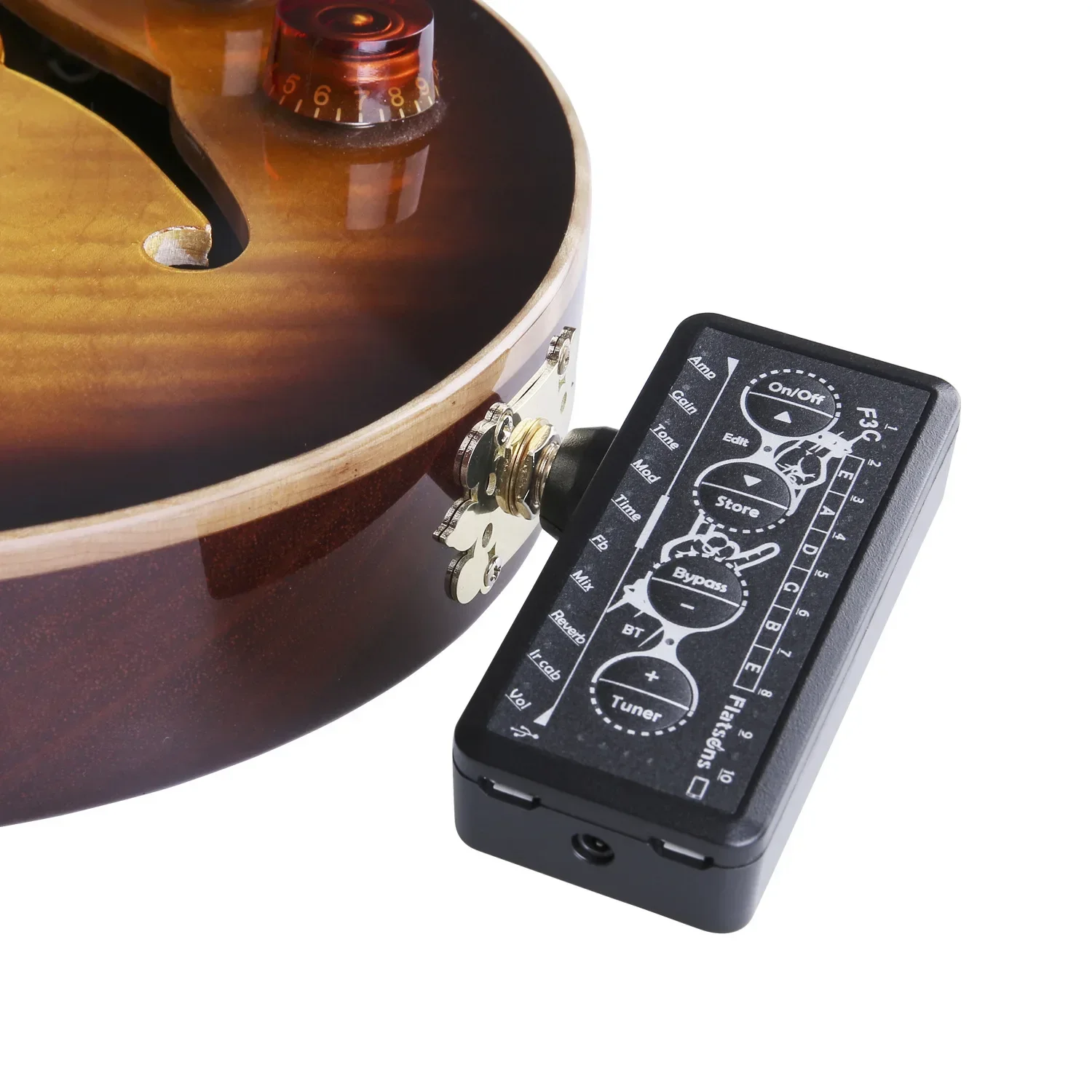 Flatsons Mini Headphone Amp Speakers F3C Guitar Bass Amplifier Headphone Stage Audio Tuner Speakers Combo Plug Amp Plug-and-Play