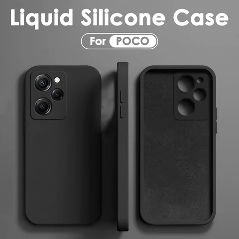 Liquid Silicone Protective Case For POCO F5 X5 X3 Pro F3 X4 GT Soft Back Cover For M3 M4 F1 F2 F3 Protection Phone Accessories
