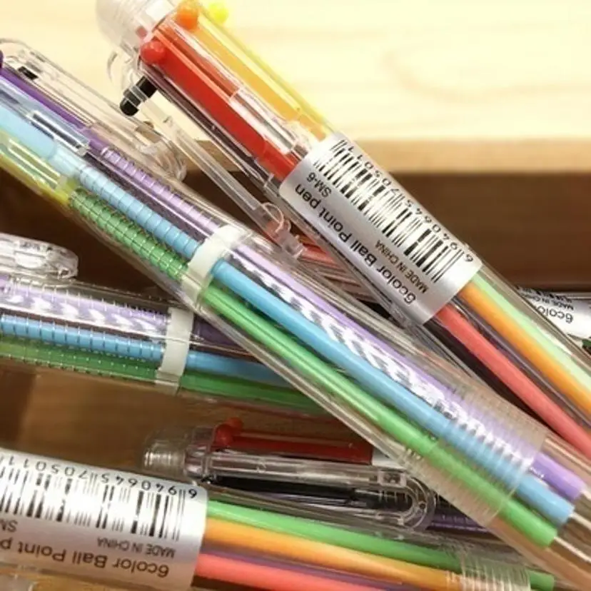 10 Pcs Transparent Cartoon Ballpoint Pen Creative Cute Colorful Swivel Pen for School & Office Use