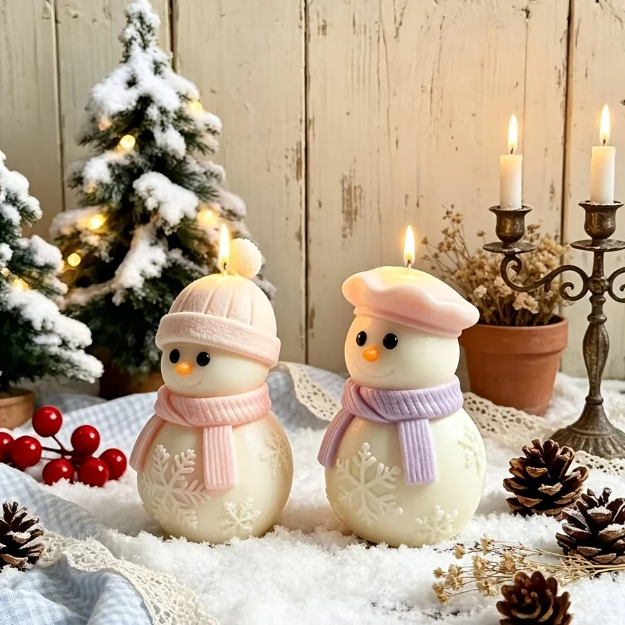 4 Styles Available: New 3D Silicone Molds Featuring Christmas Designs Knitted Scarf And Hat, Snowflake Pattern, And Snowman