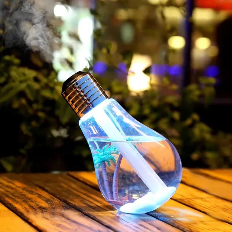 220ml Bulb Humidifier Silent Small USB Large Capacity Desktop Colorful Night Light Aroma Humidifier Air Mini Cool Mist Sprayer