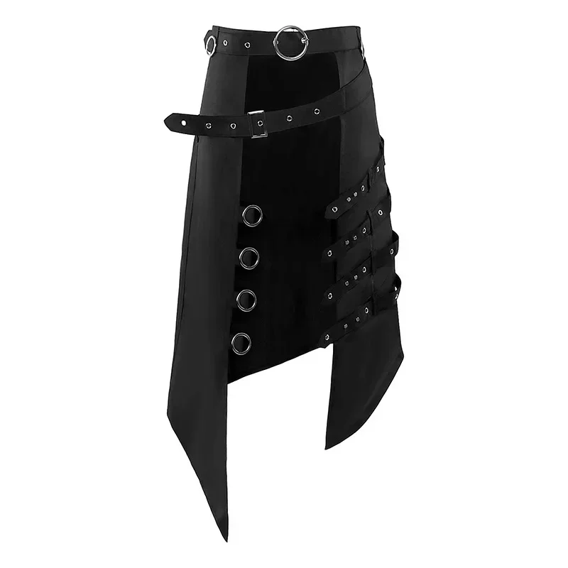 

Dark Rock Punk Steam Gothic Asymmetrical Ring Half Skirt Euro-American New Style Clothing for Women