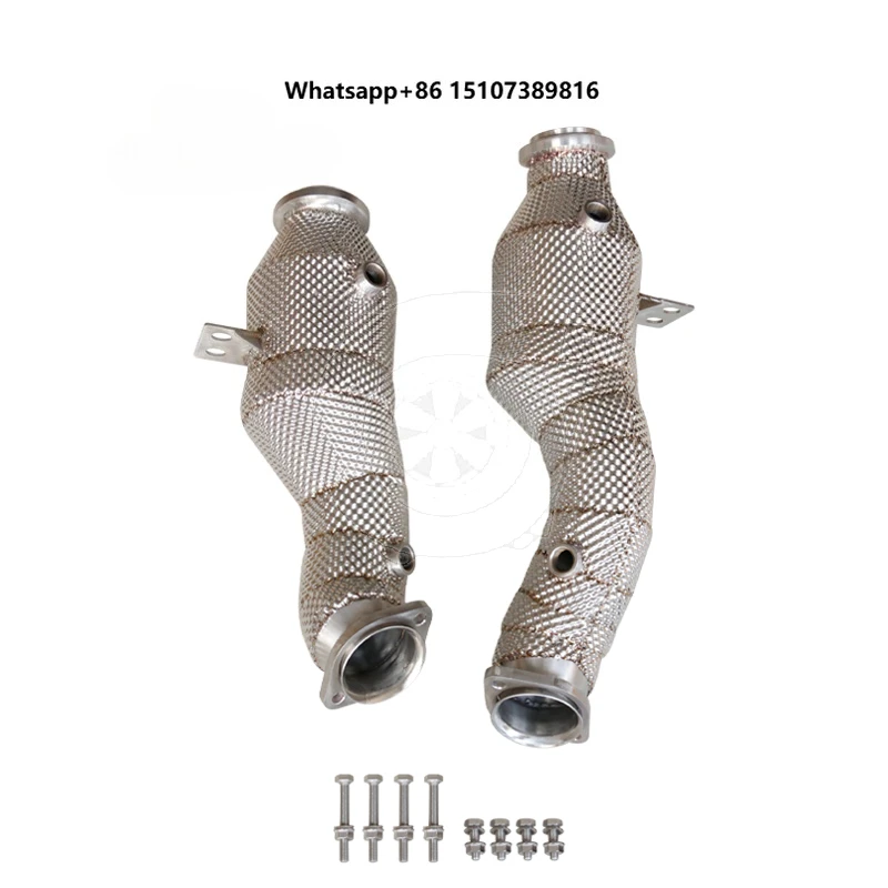 Exhaust Catted Downpipe for GLC43 3.0T 2017-2019 LHD with Heat Shield