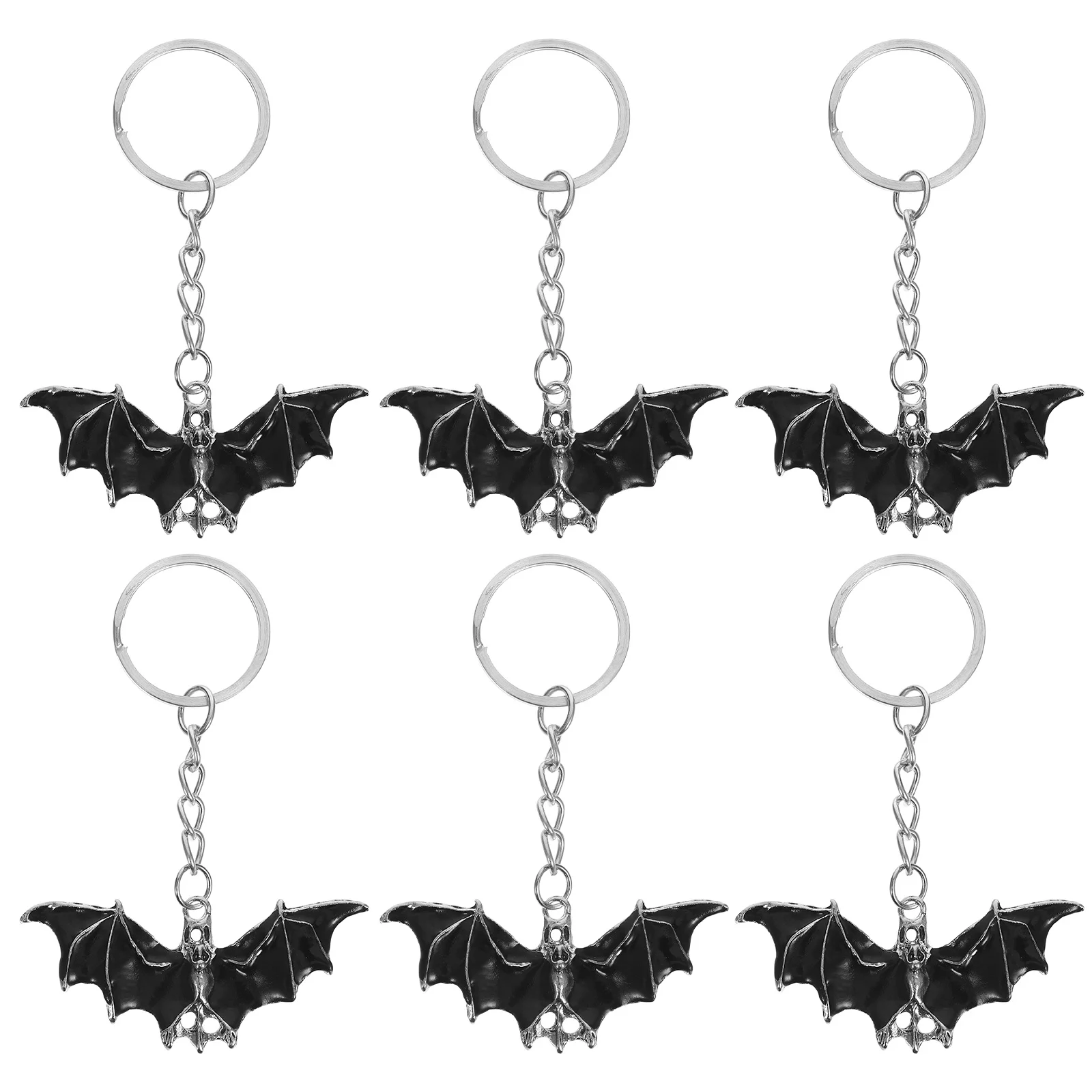 

6Pcs Bat Keychain Pendant Vintage Design Halloween Bag Decoration Lightweight Durable Key Ring Ornament Bat Design Keychain