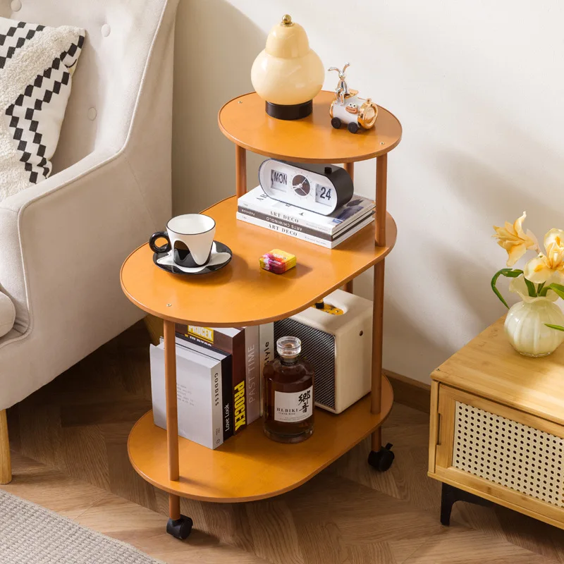 Movable coffee table small apartment modern simple side cabinet light luxury Italian minimalist new