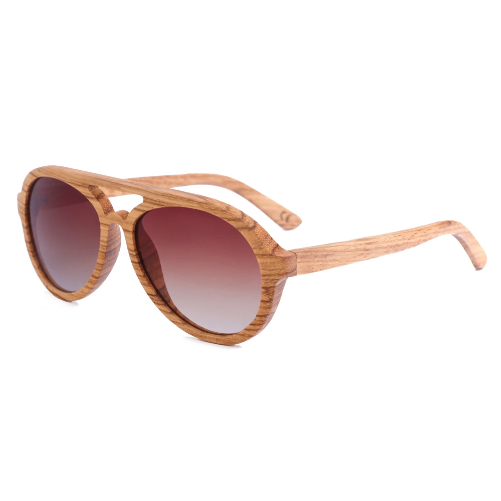 

BerWer New 100% Real Zebra Wood Sun Glasses Women Round Wooden Sunglasses Men Polarized Lenses Driving UV400 Gafas De Sol