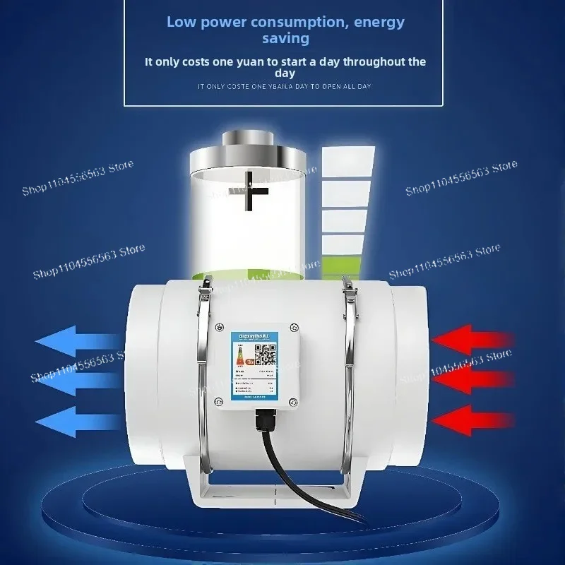 3 4 5 6 Inch 220V Exhaust Fan Home Silent Inline Duct Fan Bathroom Extractor Ventilation Kitchen Toilet Wall