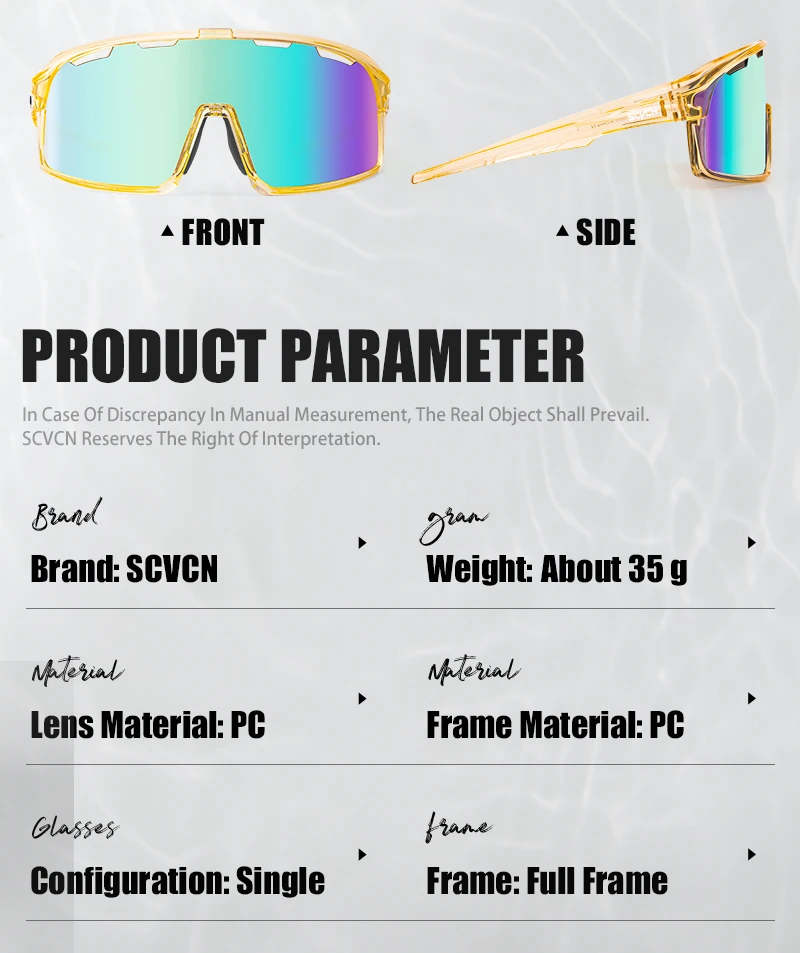 SCVCN Fahrradbrille Outdoor-Sonnenbrille UV400 Sportbrille für Männer und Frauen MTB-Radsportbrille – Detail 4
