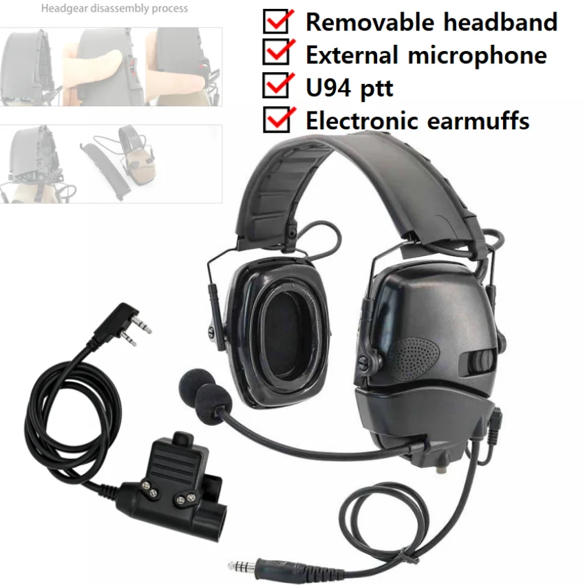 

Hearing Protection Shooting Earmuffs with External Microphone NRR 23dB Active Noise Reduction Shooting Hunting Tactical Headset