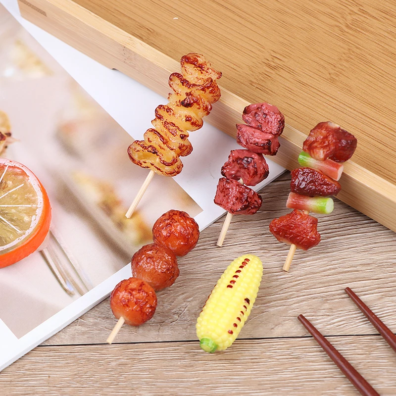1pc Mini Simulation BBQ Miniature For Doll House Kitchen Decoration Crafts Toys For Children Pretend Play Food Toy