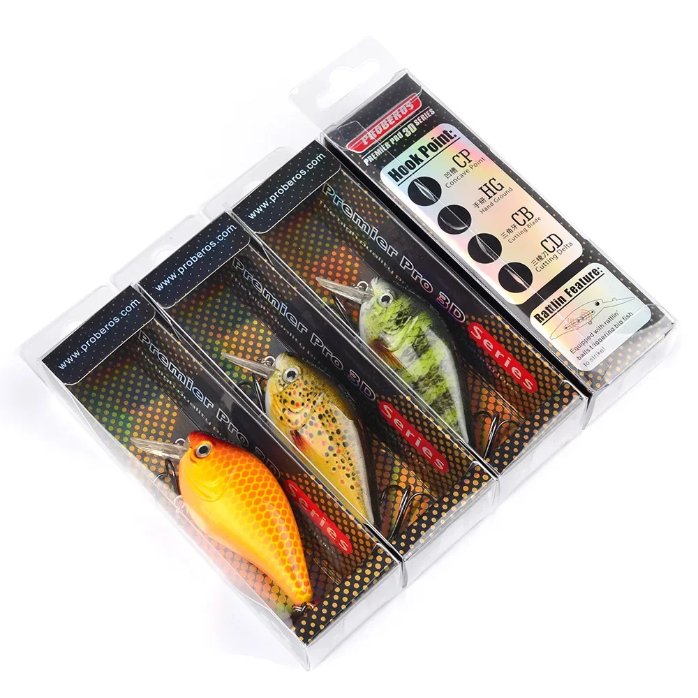 Clearance sale 6 Color New Arrival 7.6cm/12.7g Crank Fishing Gear Industry Prints Color BAIT Little Fat Fishing Lure