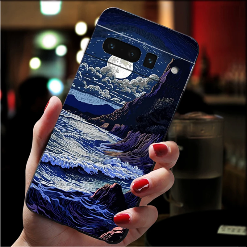 

Landscape Moon Night River Mountains Art Phone Case For Google Pixel 10 9 Pro XL 9A 8 7 6 Pro Pixel 8A 7A 6A Pixel 8 7 6 5