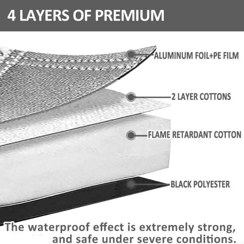 Universal Campers Sunshade Winter Snow Protector Reflective Foil Insulation Quick Setups Foldable for Sprinter 515 D7YA